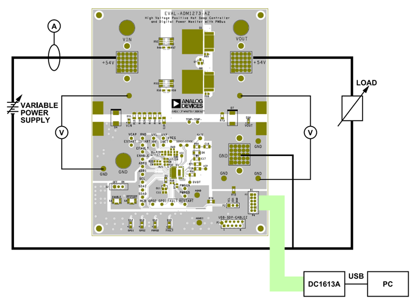 Technische Zeichnung - Analog Devices Inc. EVAL-ADM1273 Evaluierungsboard